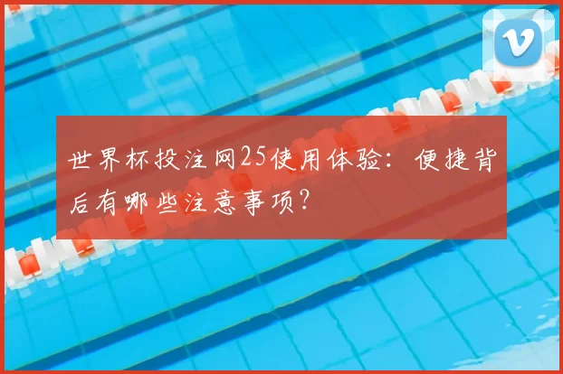 世界杯投注网25使用体验：便捷背后有哪些注意事项？